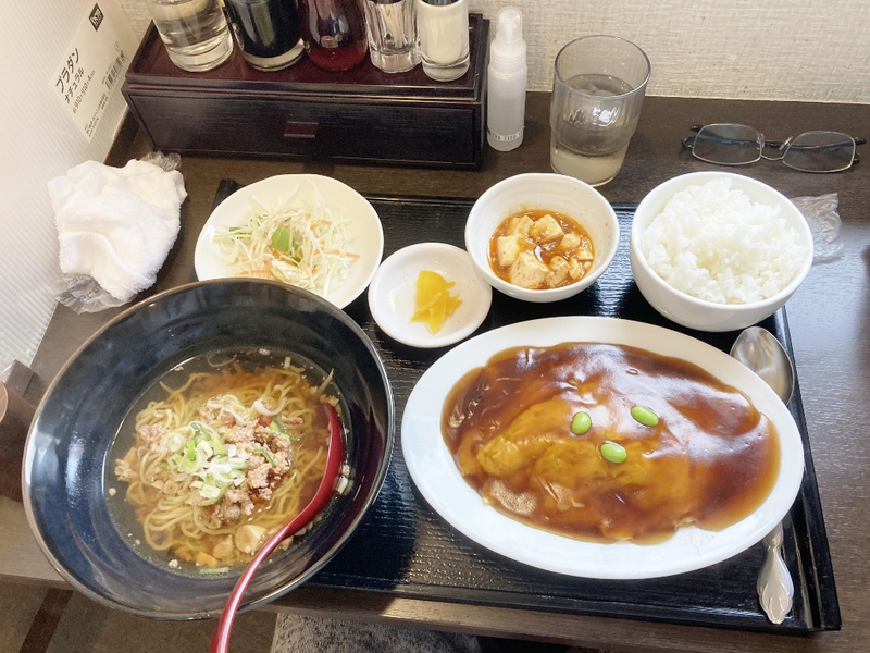 中華食堂熱風 黒酢かに玉定食 ミニ台湾ラーメン 中華食堂熱風 黒酢かに玉定食 ミニ台湾麺