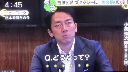 小泉進次郎 環境相 米ニューヨーク 国連本部 環境関連会合 スピーチ 私の読解力がないんでしょうか?