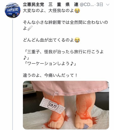 大変なのよ、大怪我なのよ。<閲覧注意> 大変なのよ、大怪我なのよ。<閲覧注意>