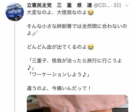 大変なのよ、大怪我なのよ。<閲覧注意> 大変なのよ、大怪我なのよ。<閲覧注意>
