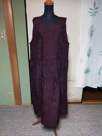 大島紬のジャンバースカート