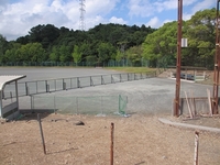第６６回全三河軟式野球大会に伴う石巻球場外野フェンス設置