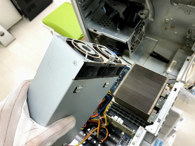 Power Mac G4 (MDD2003) 電源が入らない!電源ユニット交換とスイッチ修理事例 Power Mac G4 (MDD2003) 電源が入らない!電源ユニット交換とスイッチ修理事例