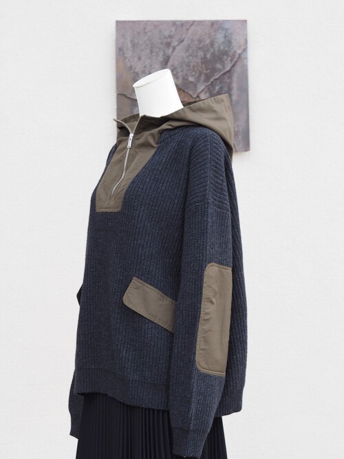 お洒落なサルエルパンツ+黄金比率の暖かセーター+可愛いアーミーフーディー+Margiela財布 お洒落なサルエルパンツ+黄金比率の暖かセーター+可愛いアーミーフーディー+Margiela財布