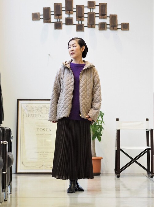 モヘアニットを綺麗目に モヘアニットを綺麗目に