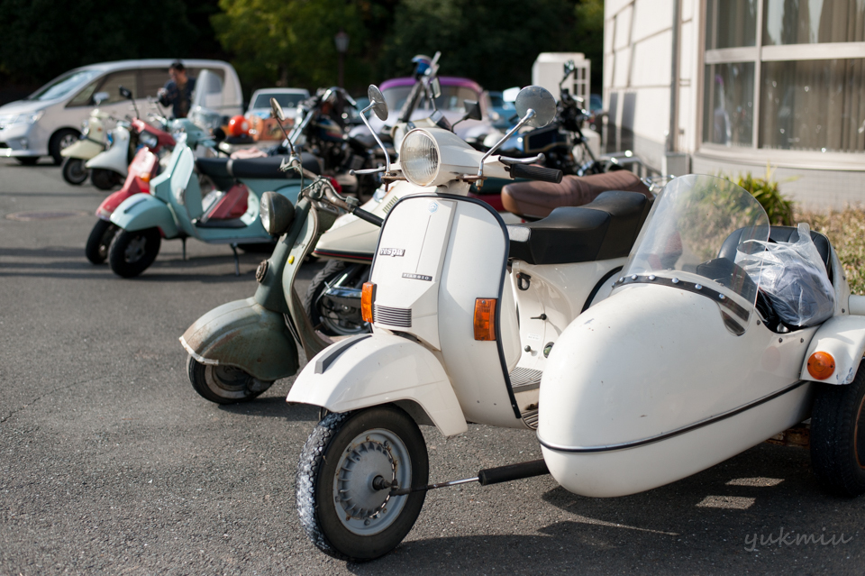 箱無し本体のみ 中古】VESPA ベスパ風サイドカー付スクーター 白 - その他