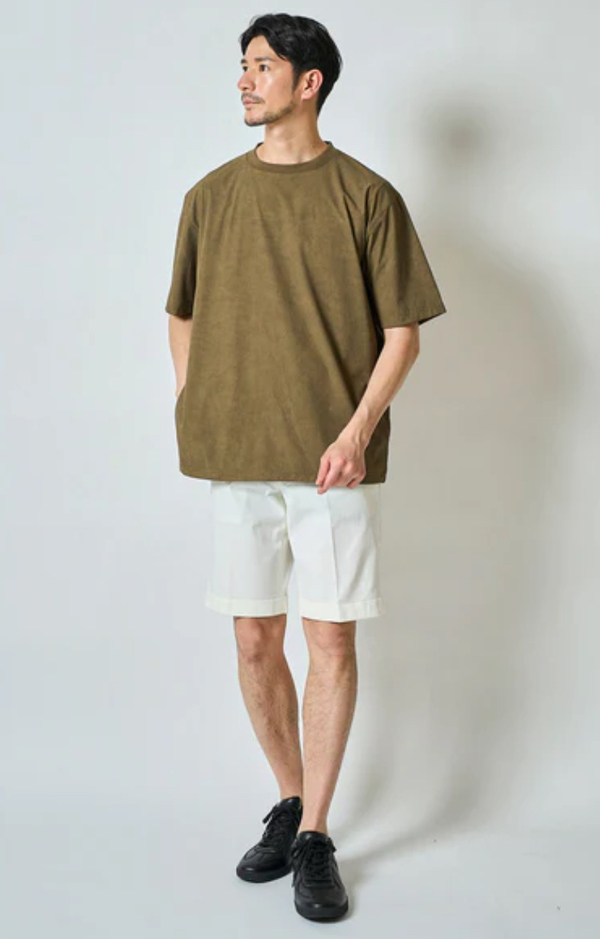 TETEHOMME ムラプリントクルーネックTシャツ TETEHOMME ムラプリントクルーネックTシャツ