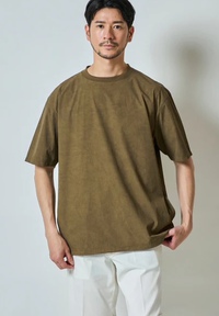TETEHOMME ムラプリントクルーネックTシャツ TETEHOMME ムラプリントクルーネックTシャツ