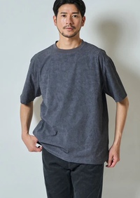 TETEHOMME ムラプリントクルーネックTシャツ TETEHOMME ムラプリントクルーネックTシャツ