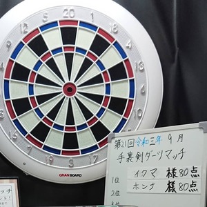 【忍者ダーツ】9月の手裏剣ダーツマッチ優勝は・・・ 【忍者ダーツ】9月の手裏剣ダーツマッチ優勝は・・・
