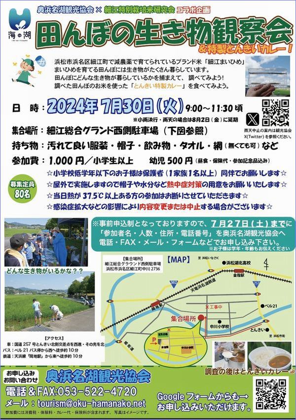 「田んぼの生き物観察会」参加者募集のお知らせ 「田んぼの生き物観察会」参加者募集のお知らせ