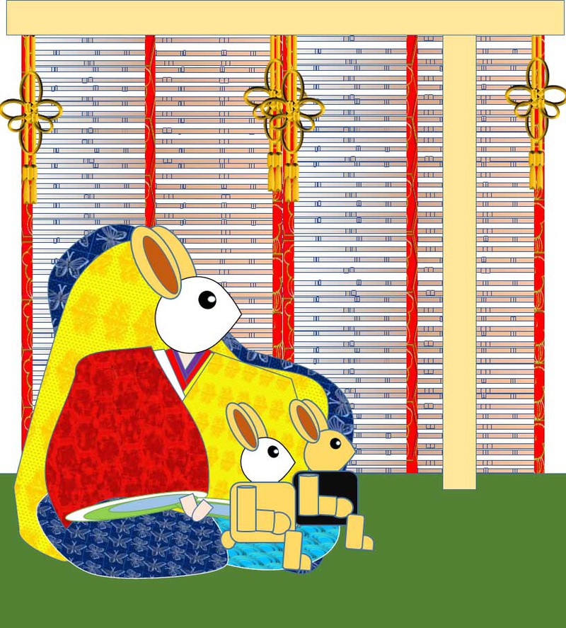 源氏物語34帖若菜ウサギの玉蔓