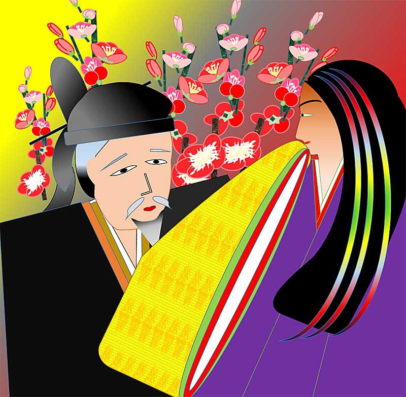 41帖　幻　紅梅をみて紫上を偲ぶ源氏