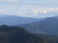 ちょっとだけ見えた富士山の山頂