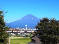 道の駅「富士」の展望テラスから見た富士山