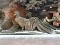 「天岩戸」の彫刻の鶏