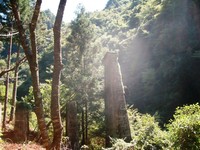 山王峡に残る鉄橋遺構