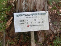 「佐久間ダム50周年記念植樹祭」のプレート