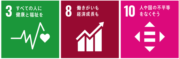 SDGs アトランスの取組み① 目標（ゴール）３．８．１０