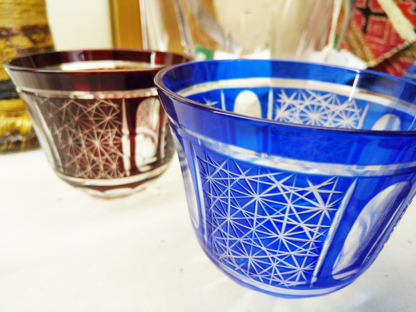 【中国切子の煎茶碗】