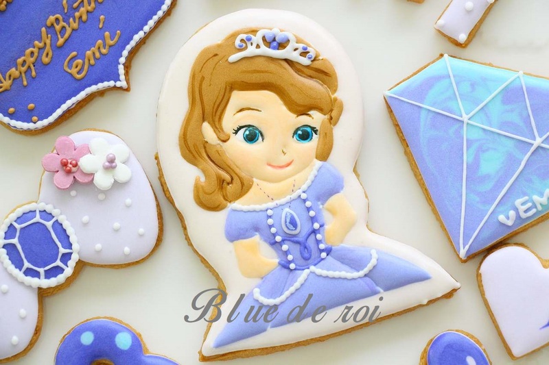 オーダー アイシングクッキー作成記録 お誕生日 小さなプリンセス ソフィア Blue De Roi ブルードロワ オーダーアイシングクッキー