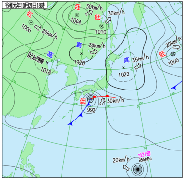 続：令和元年10月22日(火、祝)台風20号