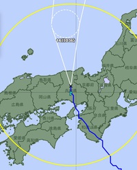 台風７号は兵庫県中央部を北上中、鳥取県で大雨 2023/08/15 18:00:20