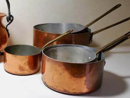 アンティーク　銅の片手鍋　ＨＰ掲載しました。