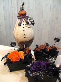 ハロウィンのプリザアレンジ