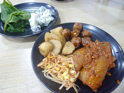 豚肉炒めとチョングッチャン