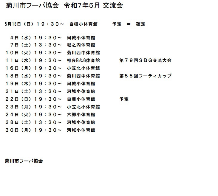 6月　菊川市フーバ協会練習