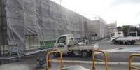 茶工場の外壁塗装始まる 2019/12/25 21:33:25