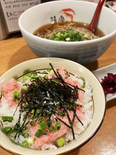 鐘庵のねぎとろ丼定食