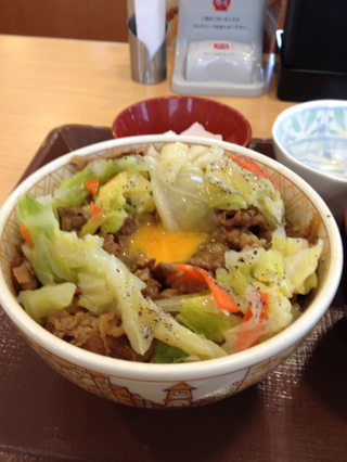 春キャベツ牛丼