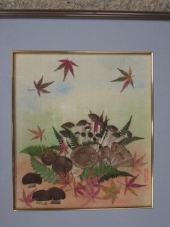 きのこの押し花作品づくり
