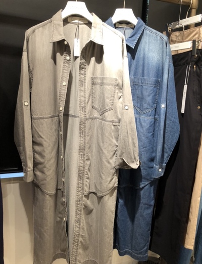 ☆　綿100％レイヤード風シャツワンピース　☆