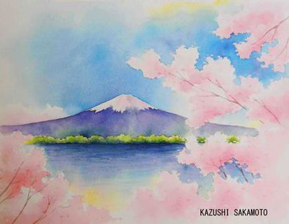 桜と富士山 l 見るだけで上達する手描きパースの描き方ブログ、パース 