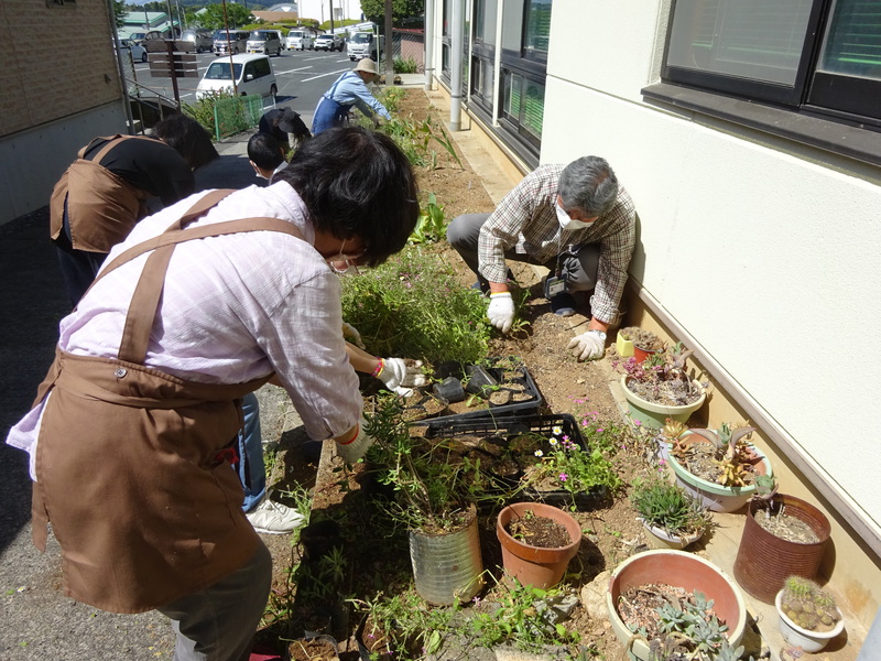 花壇の手入れ