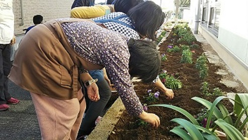 チューリップ植え大会！
