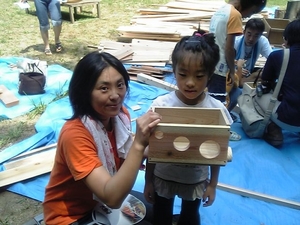 浦川キャンプ村で木工教室