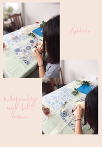 アンティークな色みで♡マタニティーサッシュベルトレッスン