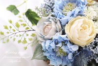ウェディング♡贈呈用のお花をブルー系で♪