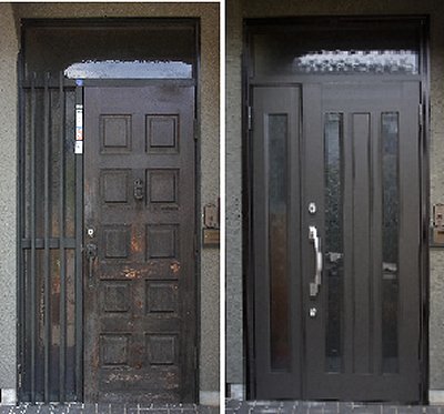 ワンデイリフォーム　開口部を広げる玄関ドア
