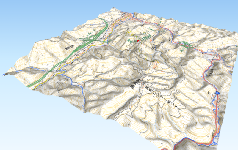 高尾山の地形を3Dで可視化！