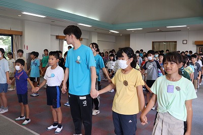 浜名湖いきいき発見の里１日目（開講式～班旗作り）