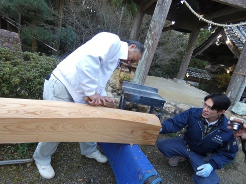 浜松市細江　　真言宗　長楽寺様　ケヤキの梁