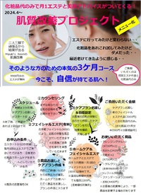 2024.4～　本気で何とかしたい方向けの3ケ月集中メニュー「肌質改善プロジェクト」再スタートします！