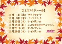 2018年11月スケジュール 2018/10/29 17:10:48