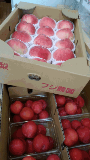 浜松の市場に、アイスに使う果物を仕入れてきました。