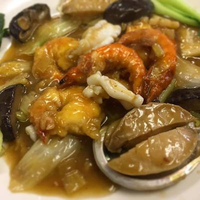 鮑の海鮮炒め